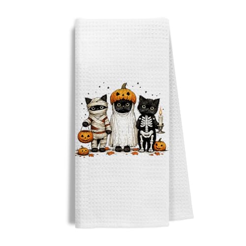 Halloween Spooky Cat Kitchen Towel 16x24 Inch - Fall-25 Cute Black Cat Gift