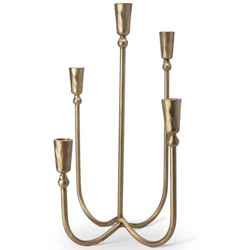Large Iron 5-Arm Taper Candle Holder Candelabra for Dining & Weddings
