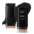 Black Dual-Ended Face & Body Paint Stick with Brush - Full Coverage Makeup for Cosplay & Halloween - Variation #01 Black