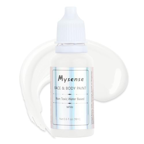 White Face & Body Paint - Full Coverage Clown Makeup for Halloween & Cosplay - 0.6oz - Non-Toxic