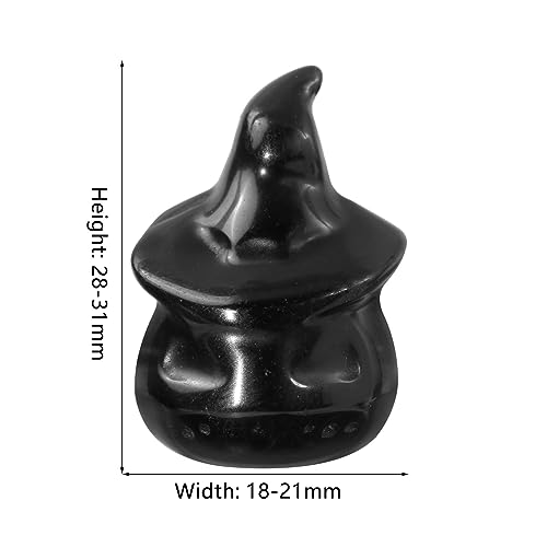 Halloween Crystal Obsidian Pumpkin Ghost Figurine Set - Black, 2 Pieces