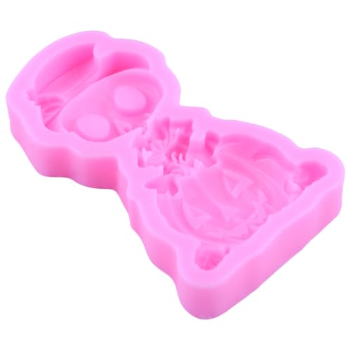 Halloween Silicone Mold Set of 4 - Skull Skeleton Witch Pumpkin Tombstone