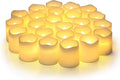 Flickering Flameless Votive Candles with Timer - 24 Pack LED Tea Lights, Warm White, Long Battery Life for Weddings & Holidays