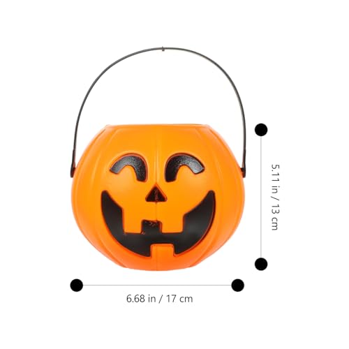 Halloween Pumpkin Buckets Pack of 2 - Trick or Treat Candy Holders for Kids