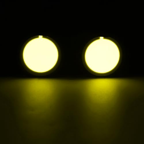 Electroluminescent EL Panel Eyes - Yellow, 30mm Round Neon Glowing Lights - DIY Decoration