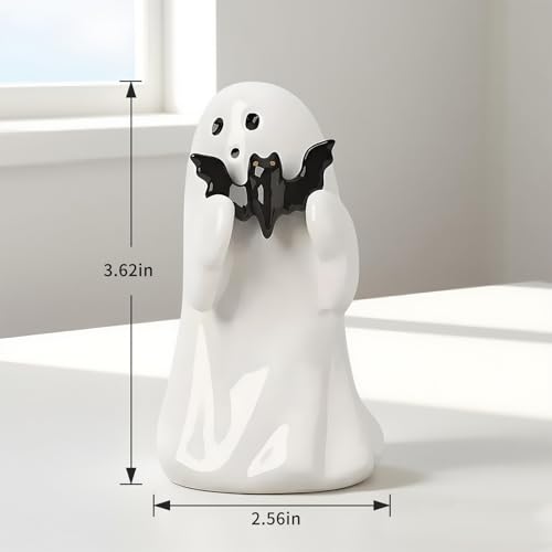 Halloween Ghost Statue - Bat Ghost Finger Sculpture Home Decor - Humorous Holiday Ornament