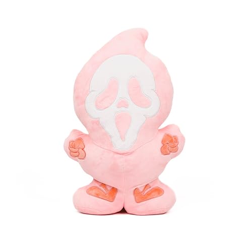 Pink Halloween Ghost Pillow 15.8 Inch Spooky Funny Throw Cushion for Sofa Home Decor