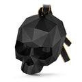 Halloween Skull Ornament Set - Black Geometric Hanging Decorations, 8cm, 4pcs