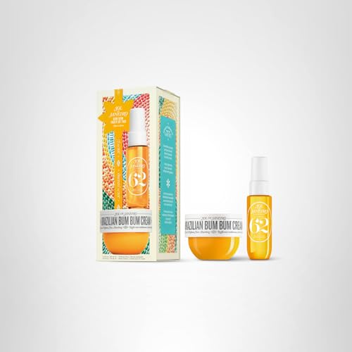 Sol de Janeiro Bum Bum Party of Two Beauty Gift Set | Brazilian Bum Bum Cream 2.5 fl oz & Cheirosa 62 Perfume Mist 1 fl oz | Beauty Minis | Limited Edition | Travel Size Trial Set