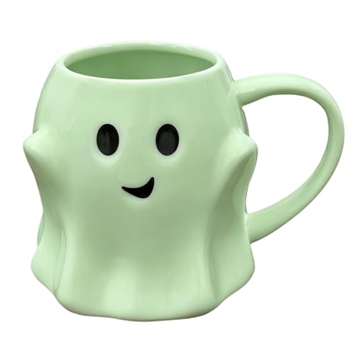 Halloween Ghost Mug - Green 3D Cute Spooky Ceramic Coffee Cup, Novelty Gift