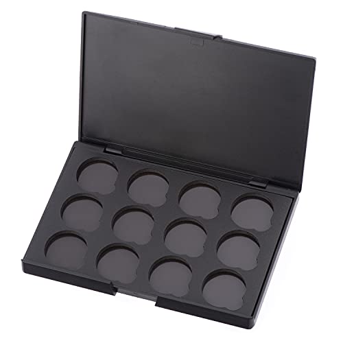Empty Magnetic Eyeshadow Palette No Mirror with 12 Round Metal Pans - Allwon