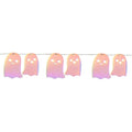 Halloween Iridescent Ghost Garland - 6 Ft Spooky Decor with Black & White Twine - Ghost Variation