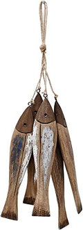 7.5 Inch Wooden Fish Wall Decor Nautical Hanging Wall Art - Coastal Home Decoration