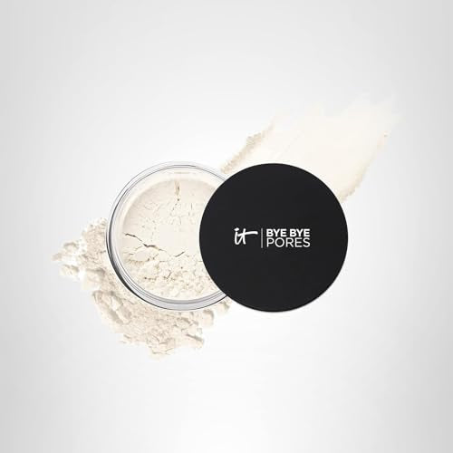 IT Cosmetics Bye Bye Pores – Poreless Finish Loose Setting Powder Makeup – Translucent Blurring Powder for All Skin Tones – Face Powder with Peptides, Silk, Collagen & Antioxidants – 0.23 oz
