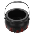 Halloween Plastic Cauldron Bucket - 8-Inch Witch Pot Candy Bowl for Trick or Treat