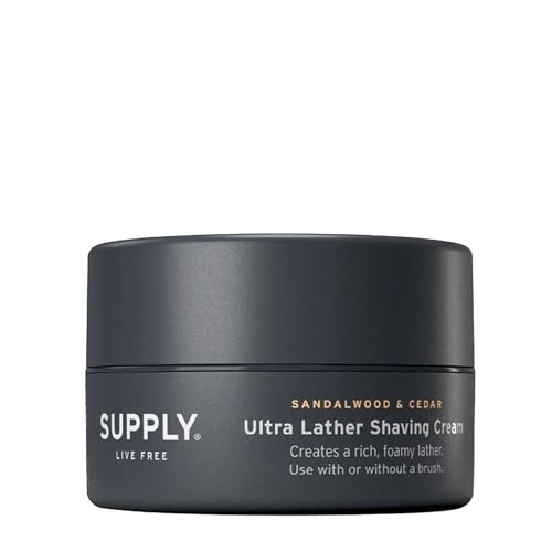 Supply Ultra Lather Shaving Cream for Men - Sandalwood & Cedar, 3.4 oz - Pack of 1