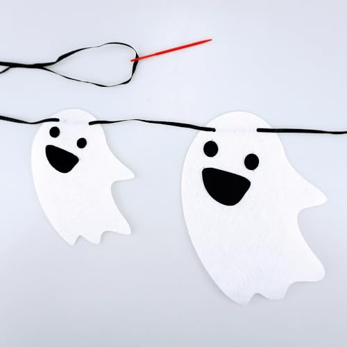 Halloween Ghost Garland Set - Felt Hanging Banner for Party Decor