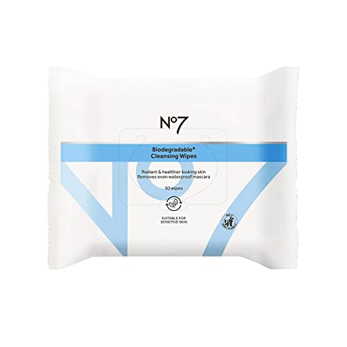 No7 Biodegradable Facial Cleansing Wipes Unscented 30 Count