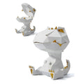 White Dinosaur Candy Dish Storage Animal Statue - 7.5 Inch Modern Sculpture