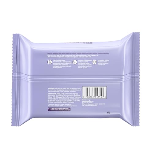 Neutrogena Night Calming Makeup Remover Wipes - 25 Count, Gentle & Relaxing