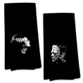 Gothic Halloween Kitchen Towels - Frankenstein & Bride Couple Decor 16x24 Inch