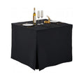 Fitted Square Tablecloth - 34x34 Inch Waterproof Polyester for Card Games & Parties - Black