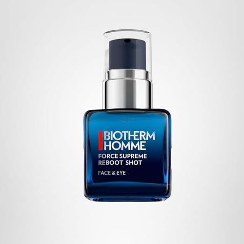 Biotherm Force Supreme Reboot Shot, Revitalize Men's Skin, A High Concentration 12% Vitamin C, Face And Eye Serum That Targets Fine Lines, Dullness, And Enlarged Pores, 1 Fl. Oz.