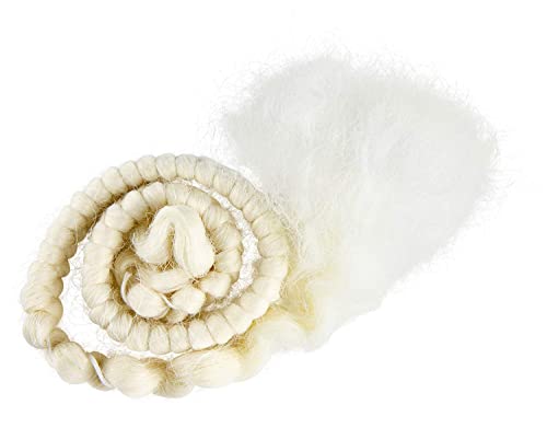 Special Effects Crepe Hair - White, 12 Inch Real Wool for Makeup & Character Looks