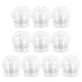Snow Globe Kit with Screw-Off Caps and Fake Snow - 10 Pcs, 7.30x6.70x6.70cm - Clear Plastic Ornaments for Holiday Crafts