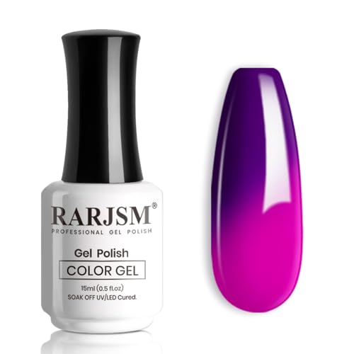 Color Changing Gel Nail Polish 15ML Dark to Bright Purple Mood Temperature Effect - RAR699