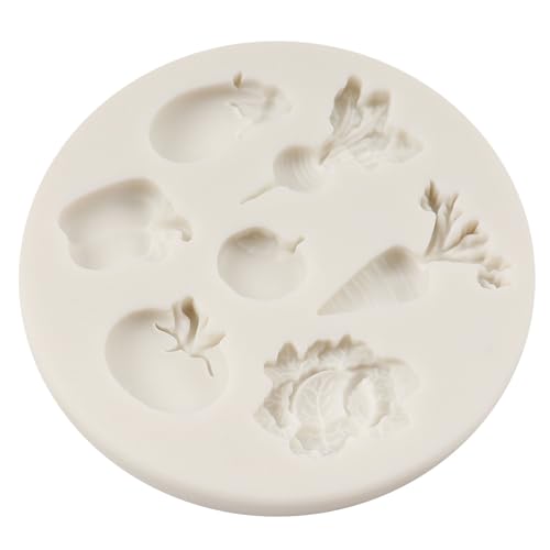 Vegetable Silicone Fondant Mold Set - Radish, Tomato, Eggplant, Cabbage - Style G