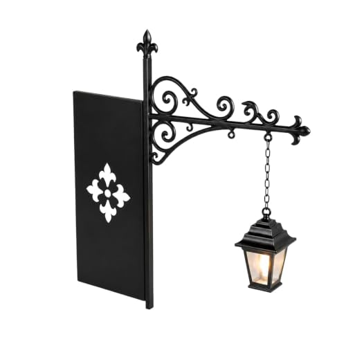 Library Lantern Decor Bookshelf Light - Mini Lantern with Witch Hat Design (Black-A)