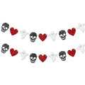 Halloween Skull Ghost Garland Set - Black & Red Gothic Party Decorations