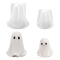 Halloween Ghost Candle Silicone Mold 2-Pack - Ghost Shaped Wax Soap Resin Crafts, Holiday Ghost Molds