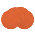 Round Braided Placemats Set of 4 - Autumn Fall Table Decor, Bright Orange