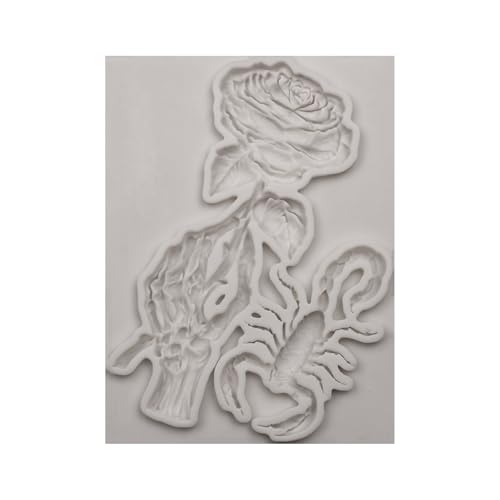 Halloween Silicone Mold Set for Cake Decorating - Spider Web, Skeleton Hand, Bat Wings, Spider Designs