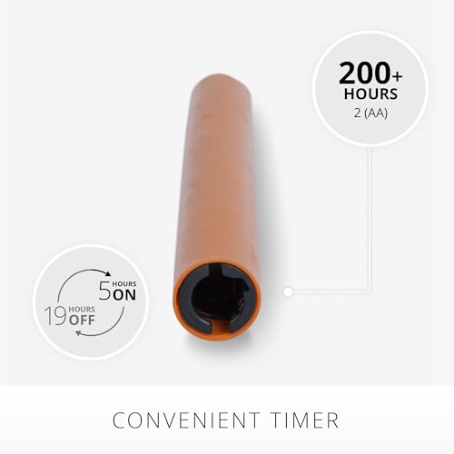 Flameless Taper Candle with Flickering LED, Timer & Remote - Marmalade 1"x9.5"