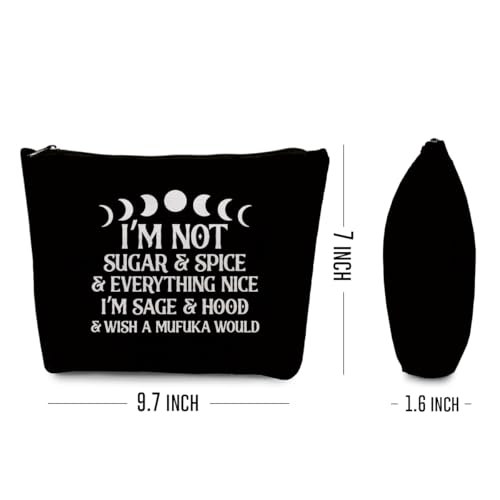 Witchy Makeup Bag with Moon Phase Design - Gothic Gift for Women