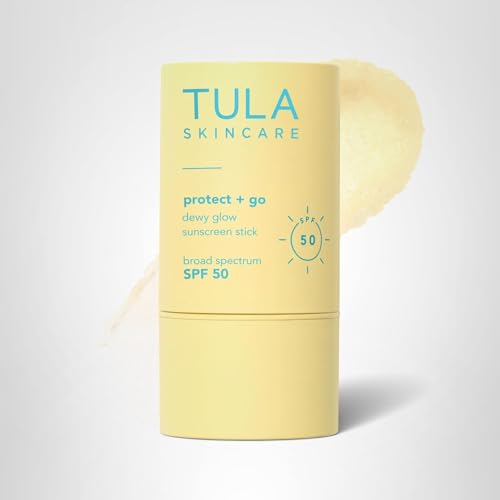 TULA Skin Care Protect + Glow Daily Sunscreen Stick Gel Broad Spectrum SPF 30 - Skincare-First, Non-Greasy, Non-Comedogenic & Reef-Safe with Pollution & Blue Light Protection, Supersize, 3.38 oz