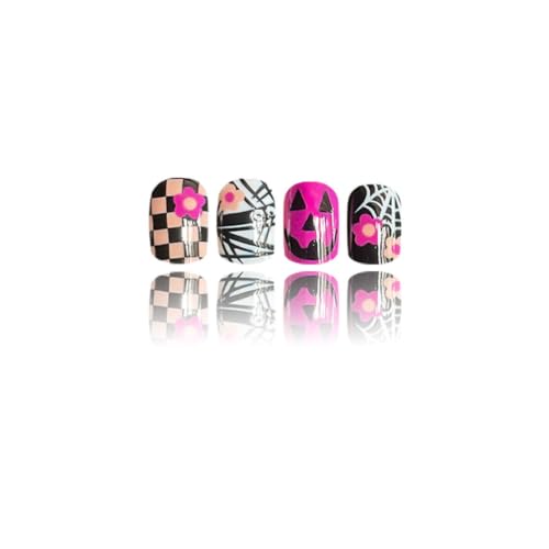 Halloween Short Square Press On Nails - Purple Mummy Fake Nails Variation 26