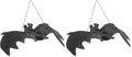 Small Halloween Hanging Rubber Bats - Pack of 2, Realistic Spooky Decor