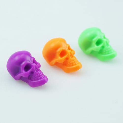 Mini Plastic Skull Decor - Halloween Skeleton Heads for Crafts & Party Decorations