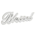 Blessed Sign Free Standing Wooden Decor - Distressed White 15x4-1/4 Inch