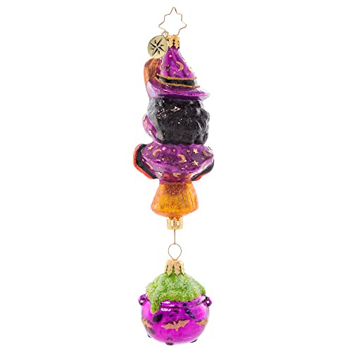 Witchy Woman Glass Christmas Ornament - Halloween Tree Decor - Radko 2023 Collectible