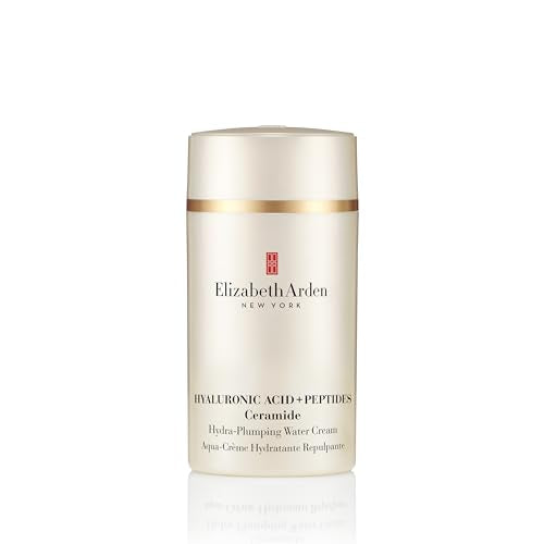 Elizabeth Arden Hyaluronic Acid + Peptides Ceramide Hydra-Plumping Water Cream, Lightweight Gel Texture, Deeply Hydrating + Firming Moisturizer, 1.7 oz