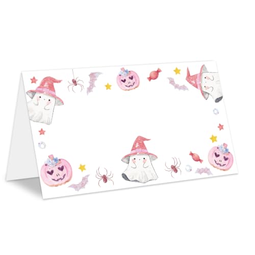 Halloween Place Cards Set - Cute Foldable Table Seating Labels for Parties - Halloween 01