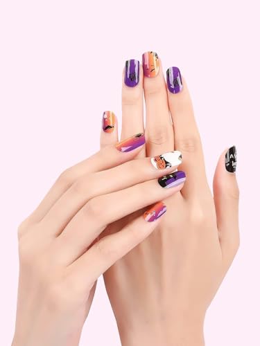 Halloween Cured Gel Nail Polish Strips - Full Wrap Nail Art Stickers - Variation A