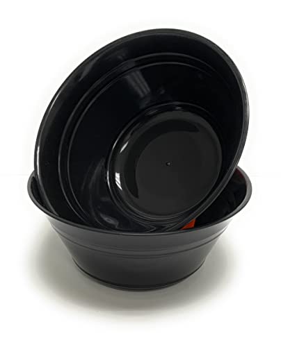 Large Snack Bowls 2-Pack (4L) - Black | Reusable, Microwave & Dishwasher Safe