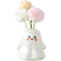 Halloween Ghost Vase - Ceramic Ghost Bucket Vase for Flowers & Decor - Bright Surface - 5.9 Inch