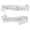 Prom Queen & King Sash Set - Elegant Satin Decorations for Prom & Homecoming